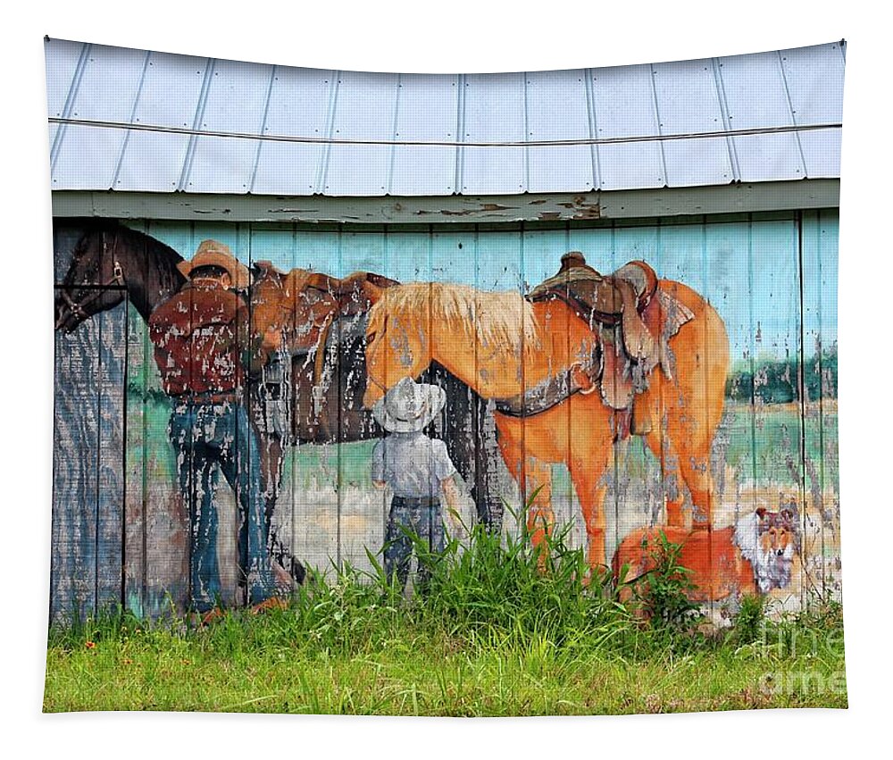 America Tapestry featuring the photograph This Old Barn by Ella Kaye Dickey