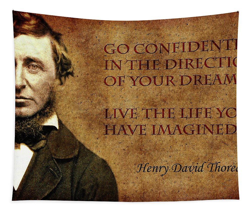Thoreau Tapestry featuring the photograph Thoreau Quote 1 by Andrew Fare