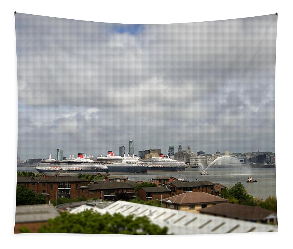 Cunard Tapestry featuring the photograph Three Queens Salute by Spikey Mouse Photography