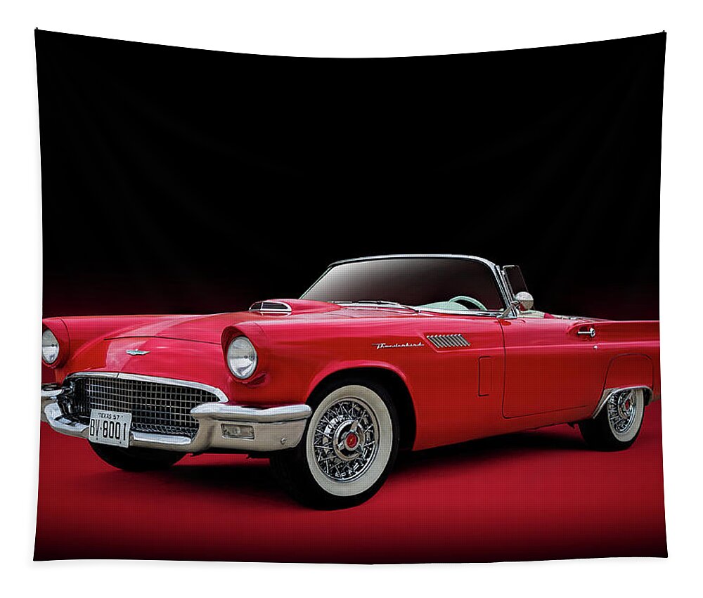 Vintage Tapestry featuring the digital art Thunder Red by Douglas Pittman