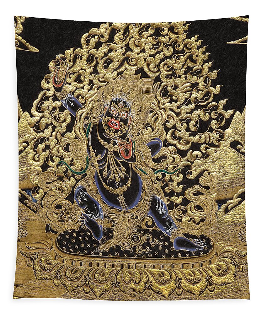 treasures Of Tibet By Serge Averbukh Tapestry featuring the photograph Tibetan Thangka - Vajrapani by Serge Averbukh