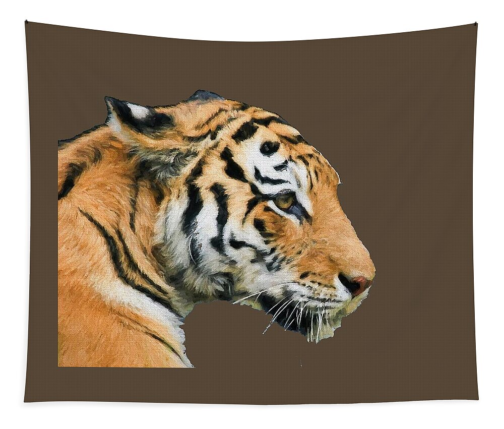 Tiger Tapestry featuring the digital art Tiger Tiger by Roy Pedersen