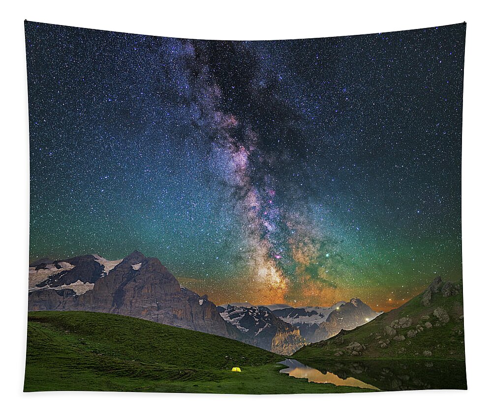 Mountains Tapestry featuring the photograph Tiny by Ralf Rohner