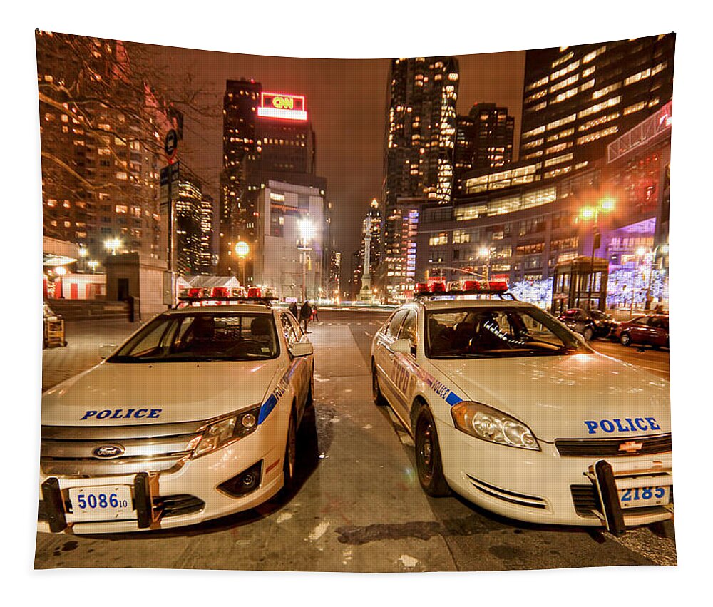Nypd Tapestry featuring the photograph To Serve And Protect by Evelina Kremsdorf
