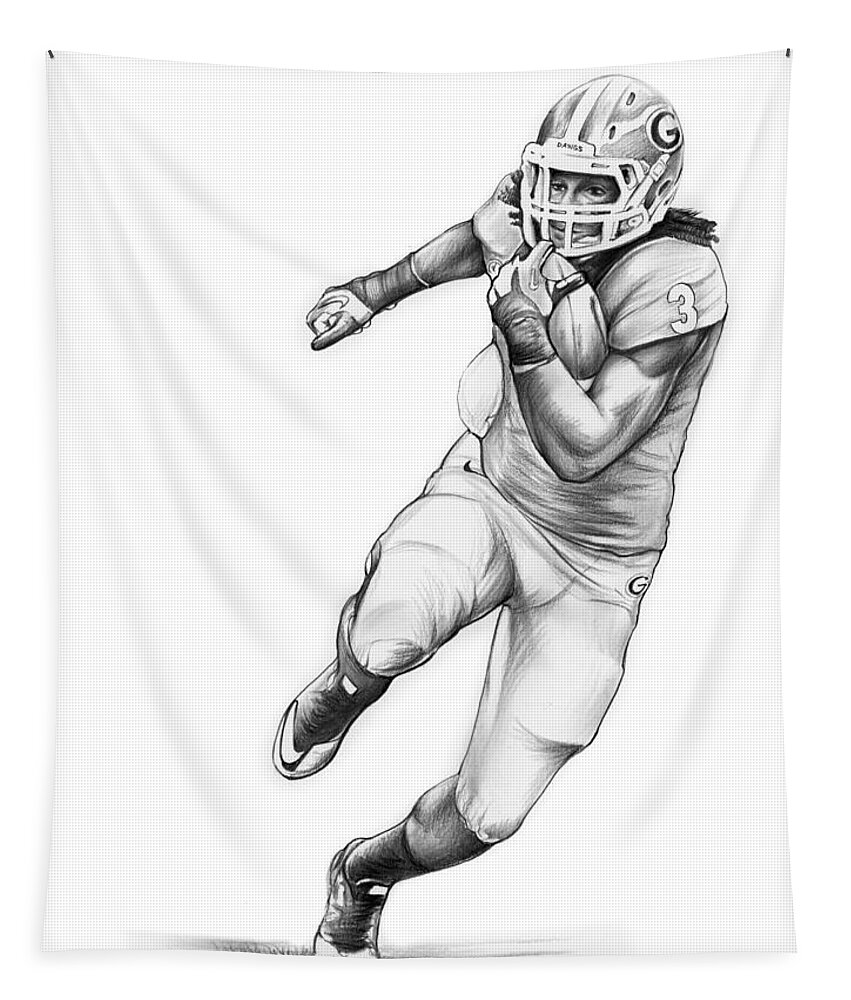 Todd Gurley Tapestry featuring the drawing Todd Gurley by Greg Joens