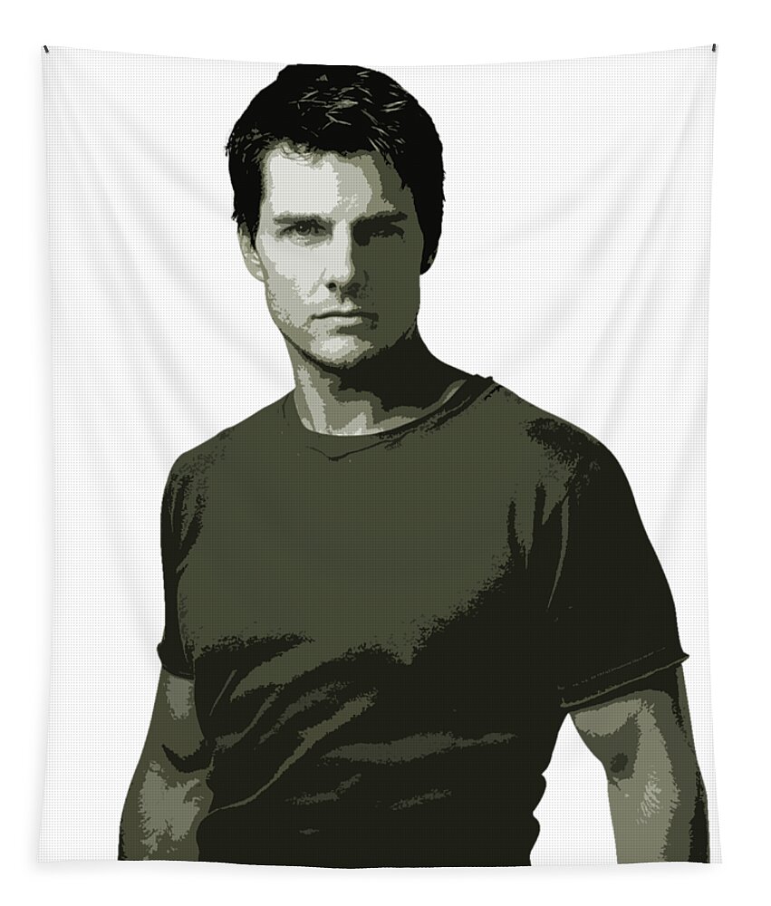 Tom Cruise Tapestry featuring the digital art Tom Cruise Cutout Art by David Dehner