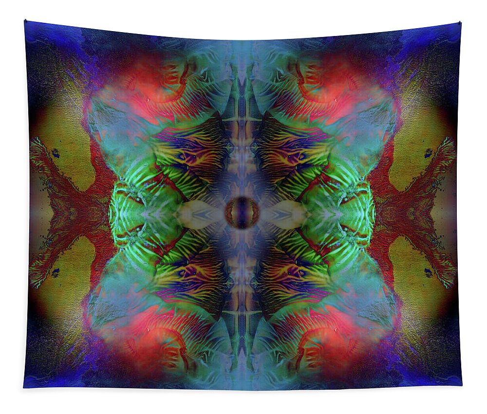 Otto Rapp Tapestry featuring the digital art Topology Of Decalcomania Mirror by Otto Rapp
