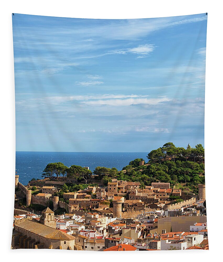 Tossa Tapestry featuring the photograph Tossa de Mar Seaside Town in Spain by Artur Bogacki