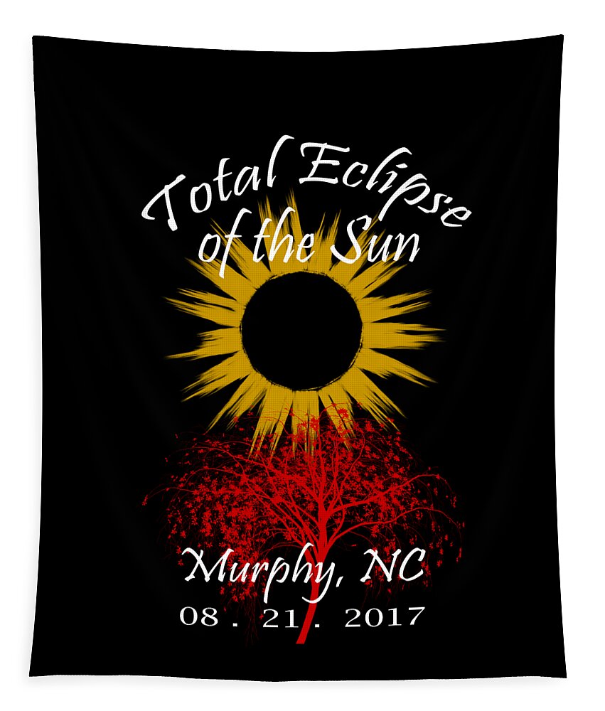Total Tapestry featuring the digital art Total Eclipse T-shirt Art Murphy NC by Debra and Dave Vanderlaan