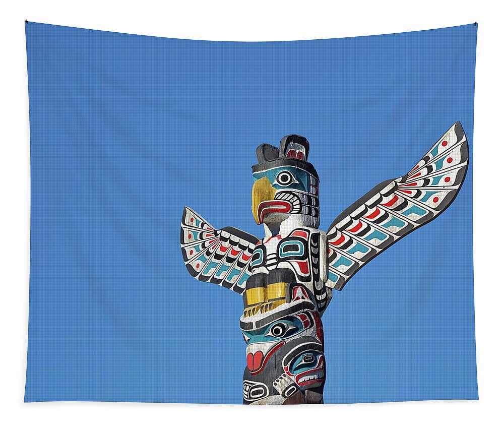 Alex Lyubar Tapestry featuring the photograph Totem Pole by Alex Lyubar
