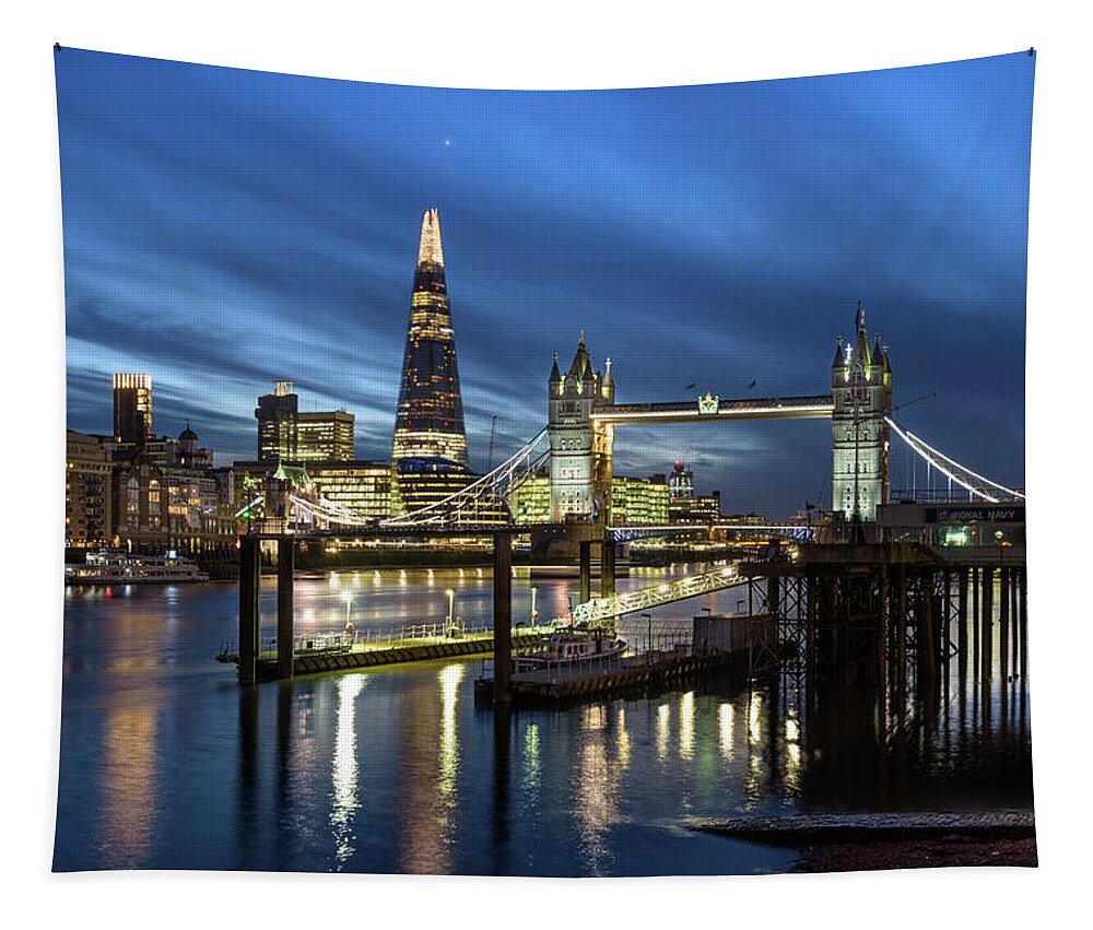 London Tapestry featuring the photograph Tower Bridge and Shard by Matt Malloy