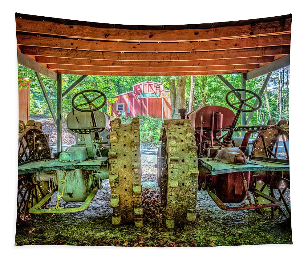Appalachia Tapestry featuring the photograph Tractors Side by Side by Debra and Dave Vanderlaan