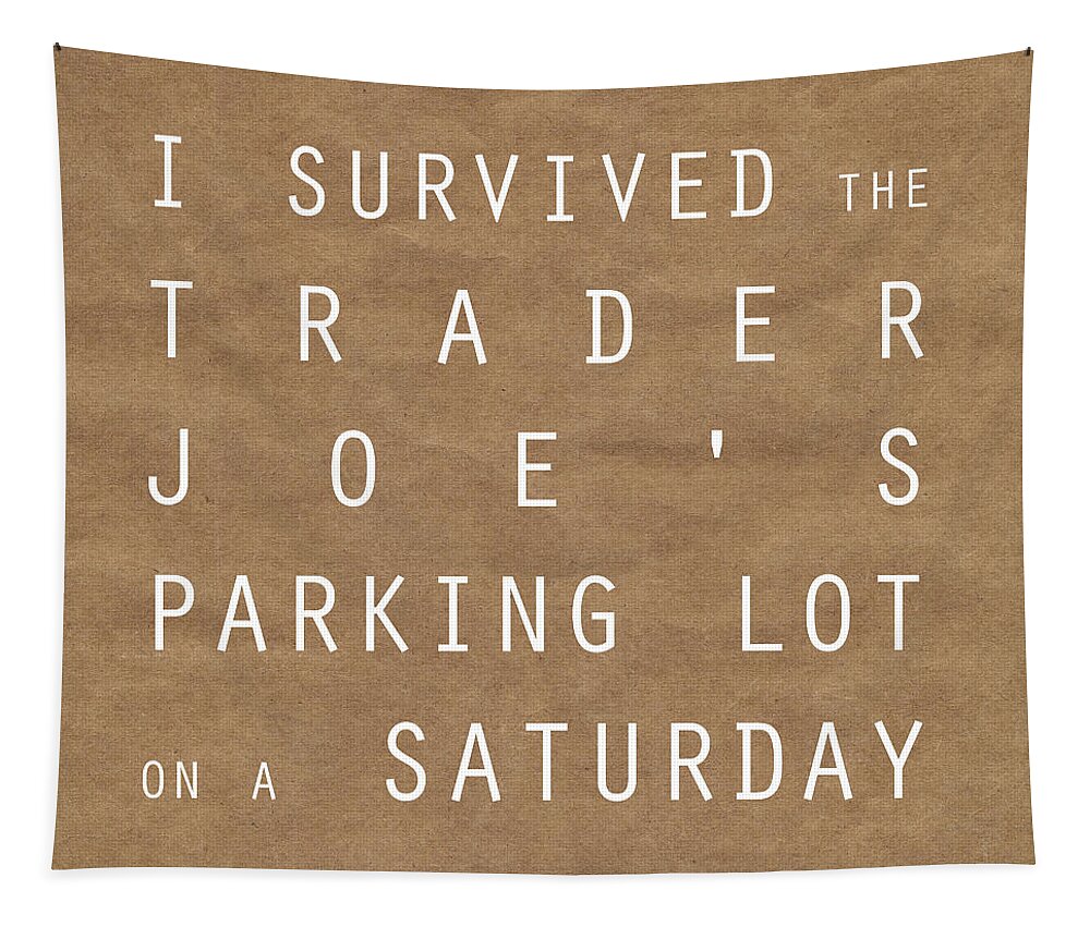 Shopping Tapestry featuring the digital art Trader Joe's Parking Lot by Linda Woods