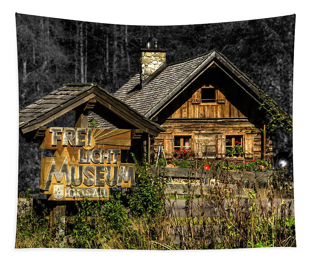 Gosau Tapestry featuring the photograph Traditional Austrian wooden house by Wolfgang Stocker