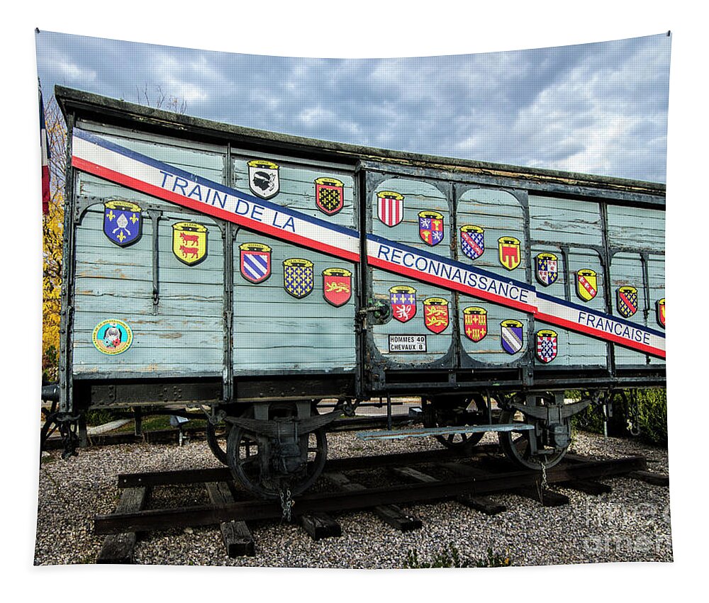Ogden Tapestry featuring the photograph Train De La Reconnaissance Francaise - Ogden - Utah by Gary Whitton