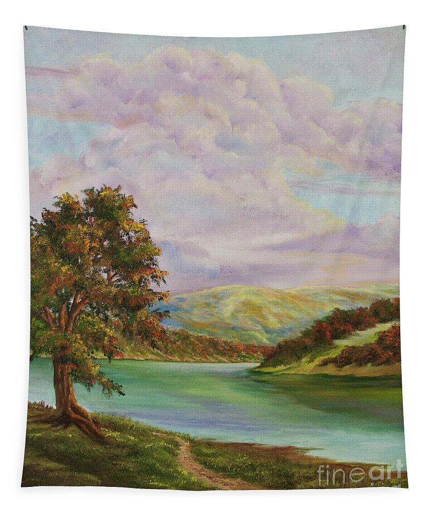 Country Landscape Painting Tapestry featuring the painting Tranquility by Charlotte Blanchard