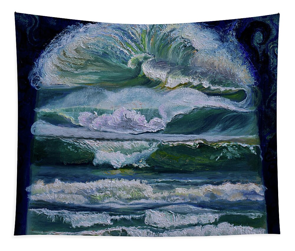 Waves Of Glory Tapestry featuring the painting Transformed by God-Waves of Glory by Anne Cameron Cutri