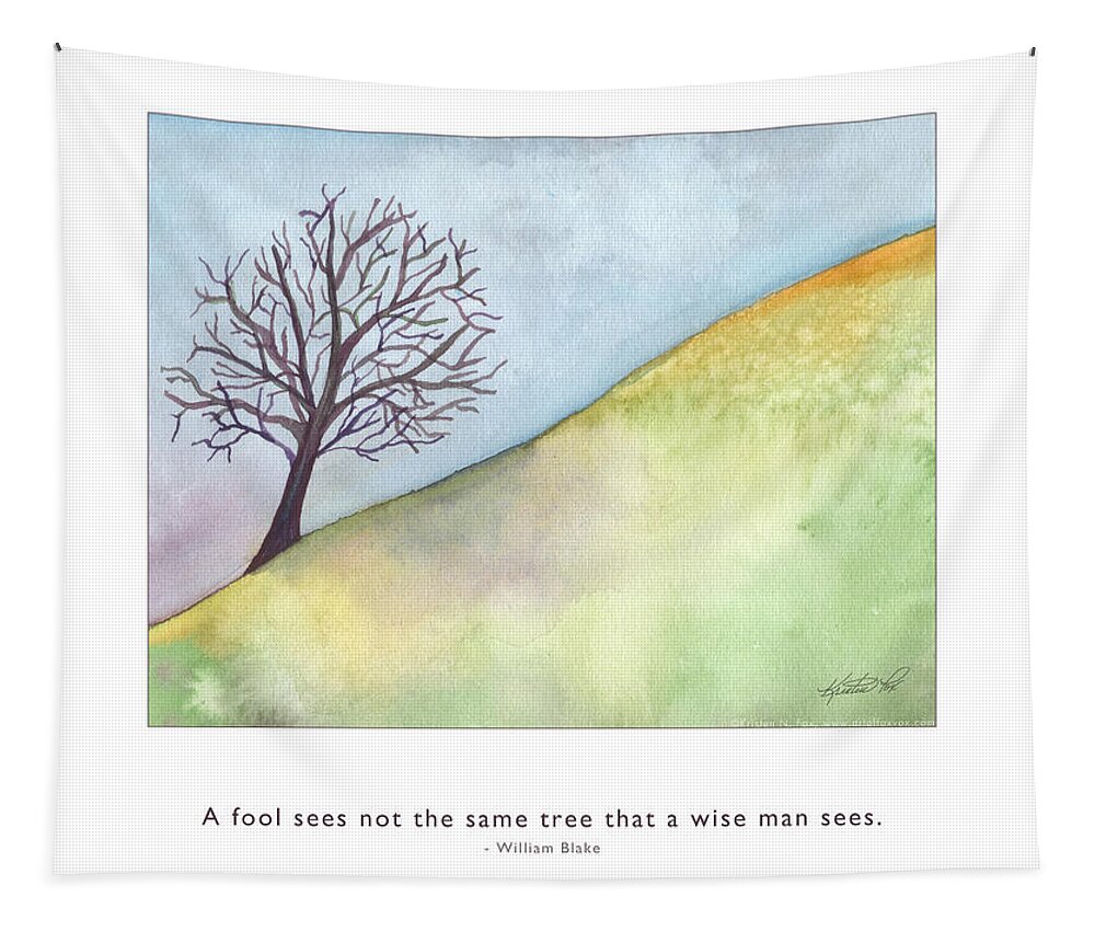 Metaphysics Tapestry featuring the painting Tree A Wise Man Sees by Kristen Fox