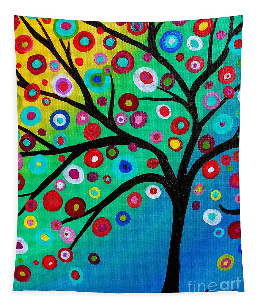 Tree Tapestry featuring the painting Tree Of Courage by Pristine Cartera Turkus