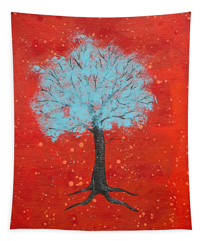Tree Tapestry featuring the painting Nuclear Winter by Stefanie Forck