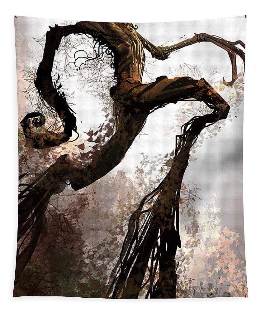 Concept Art Tapestry featuring the digital art Treeman by Alex Ruiz