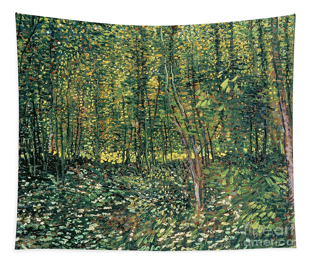 Van Gogh Tapestry featuring the painting Trees and Undergrowth by Vincent Van Gogh