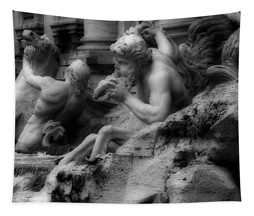 Trevi Fountain Tapestry featuring the photograph Trevi Fountain Detail 2 by Andrew Fare