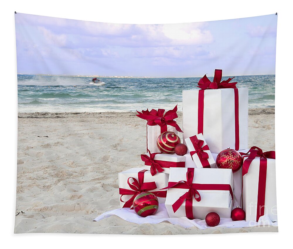 Beach Tapestry featuring the photograph Tropical Christmas Vacation by Anthony Totah