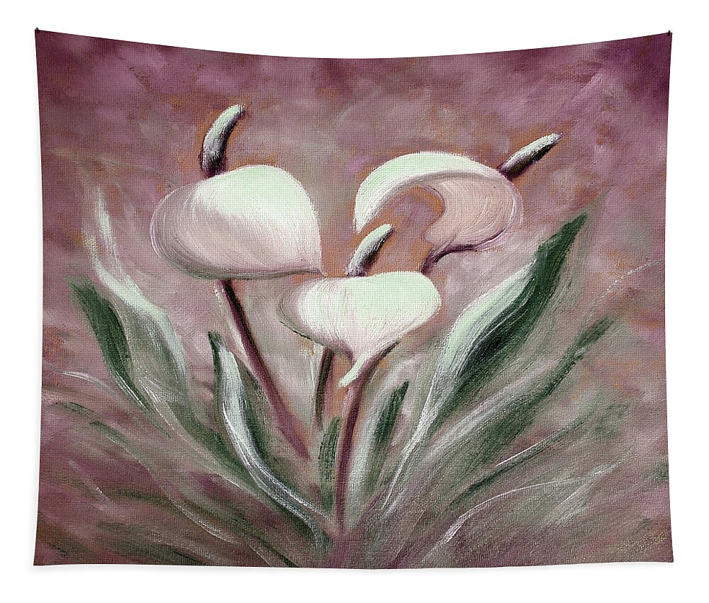 Tropical Tapestry featuring the painting Tropical Flowers 6 by Gina De Gorna