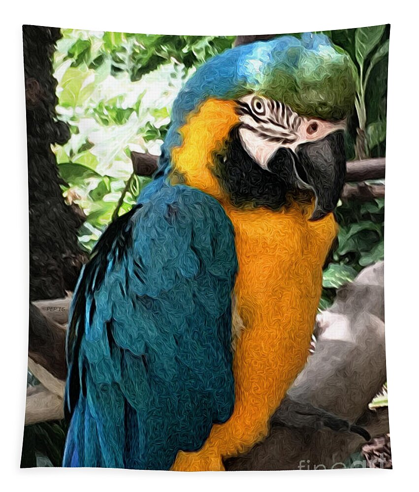 Parrot Tapestry featuring the photograph Tropical Hawaiian Parrot by Phil Perkins