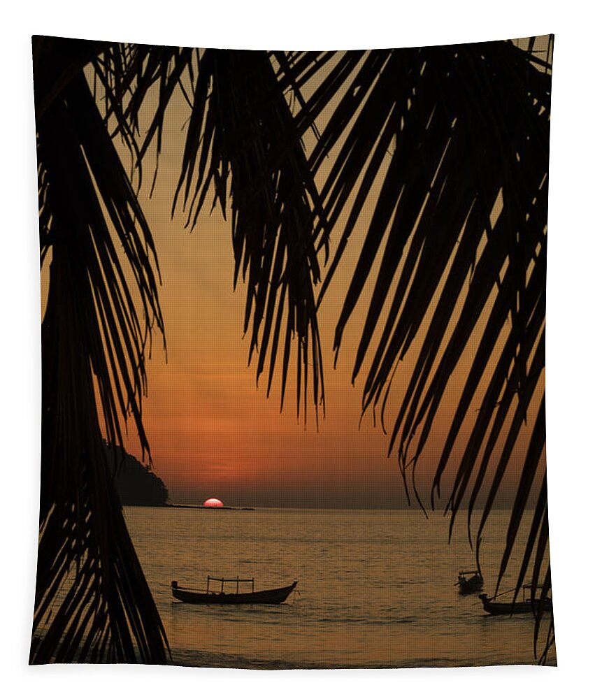 Sunset Tapestry featuring the photograph Tropical Sunset by Joshua Van Lare