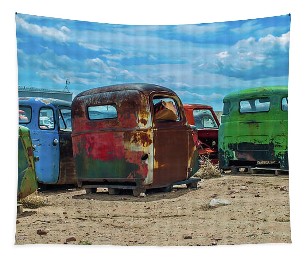 Trucks Tapestry featuring the photograph Truck Cabs by Tony Baca