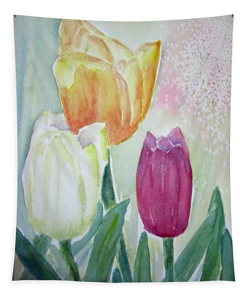 Floral Tapestry featuring the painting Tulips by Elvira Ingram