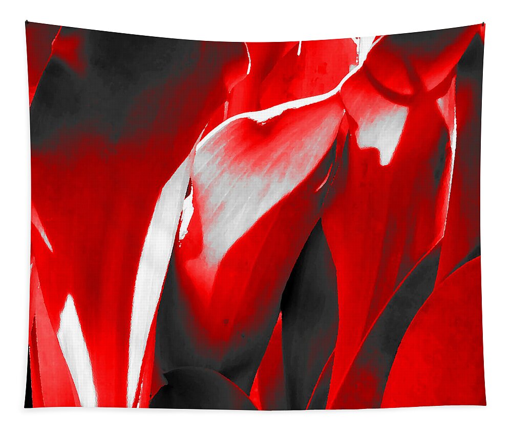 Tulip Kisses Tapestry featuring the mixed media Tulip Kisses Abstract 2 by Kume Bryant