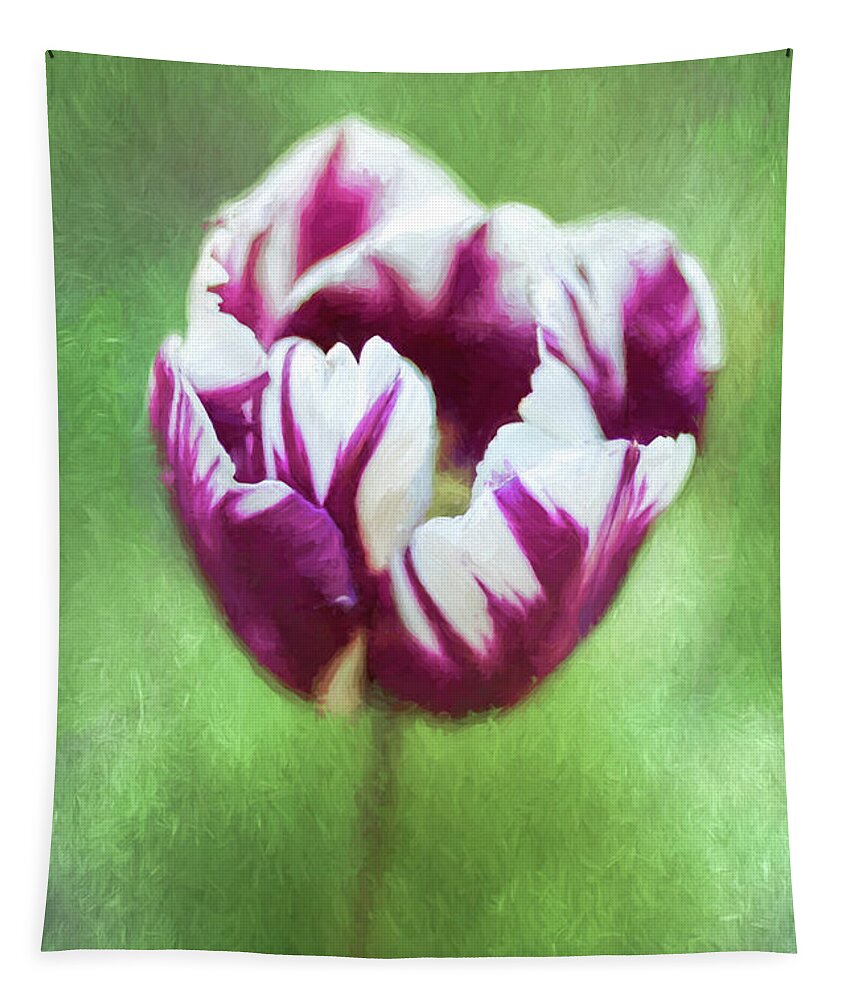 Tulip Tapestry featuring the digital art Tulip Rems Favourite aka Zurel by Liz Leyden
