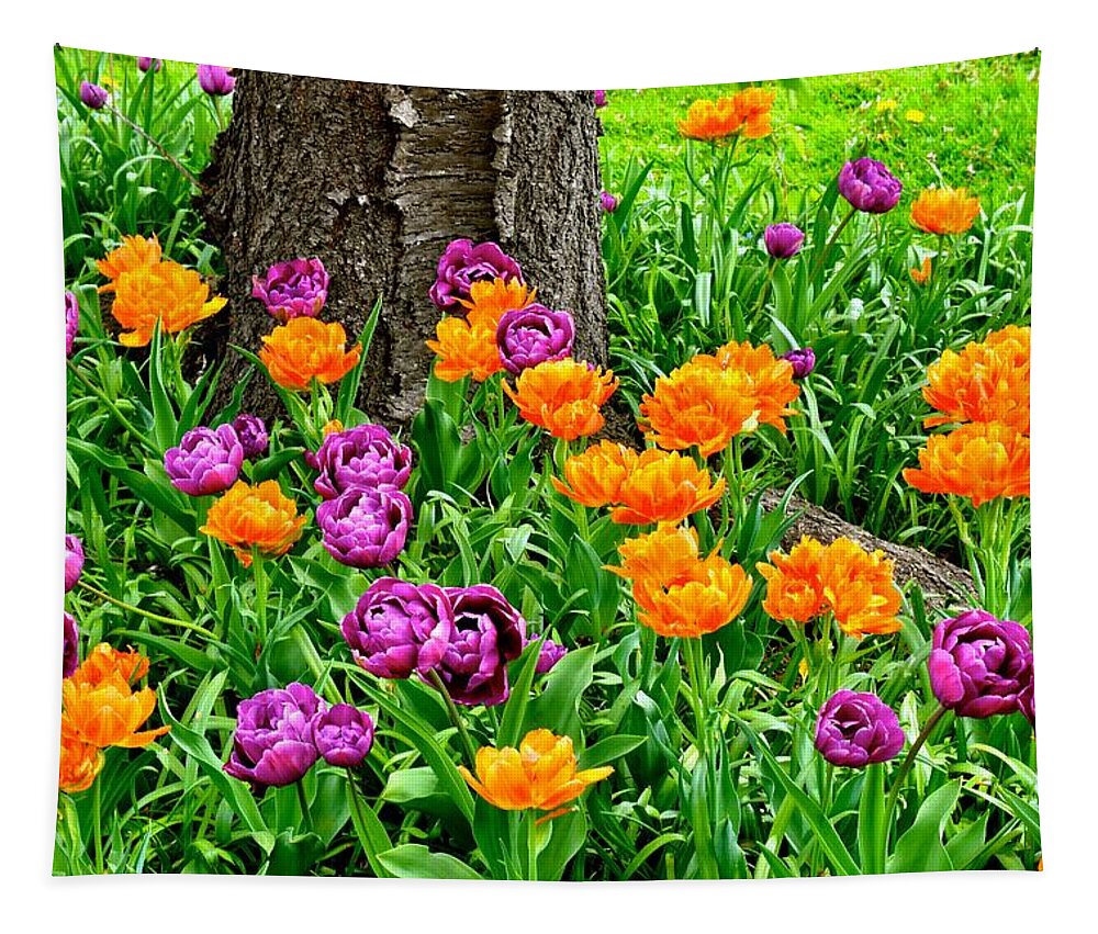 Tulips Tapestry featuring the photograph Tulips by Monika Salvan