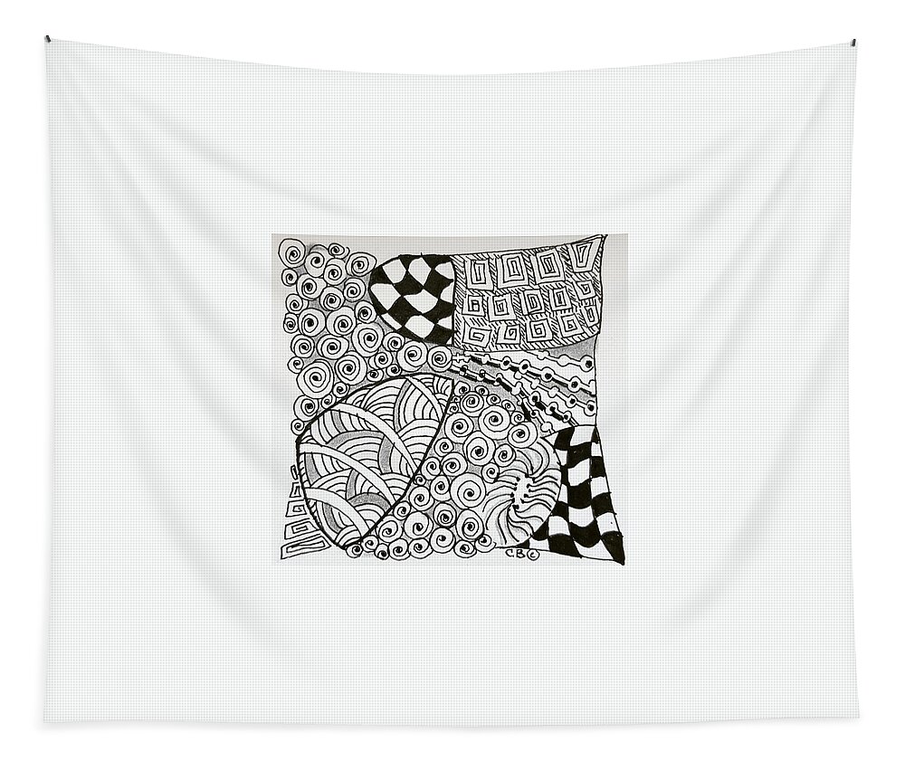 Zentangle Tapestry featuring the drawing Tunnels by Carole Brecht
