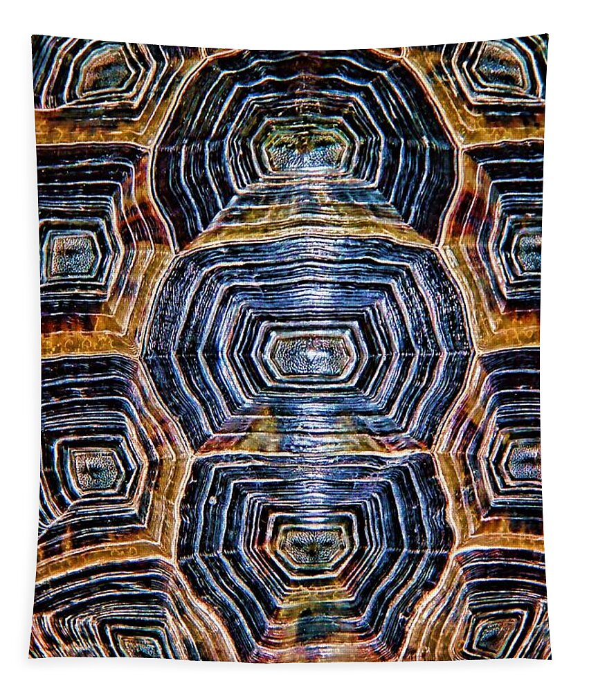 Turtle Shell Tapestry featuring the photograph Turtle Madness by Mariola Bitner
