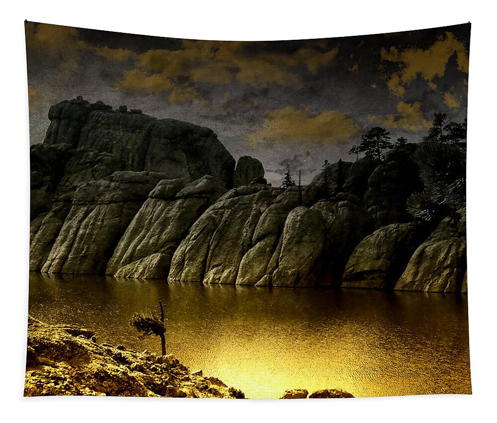 Lake Tapestry featuring the photograph Twilight at the Lake by Ellen Heaverlo