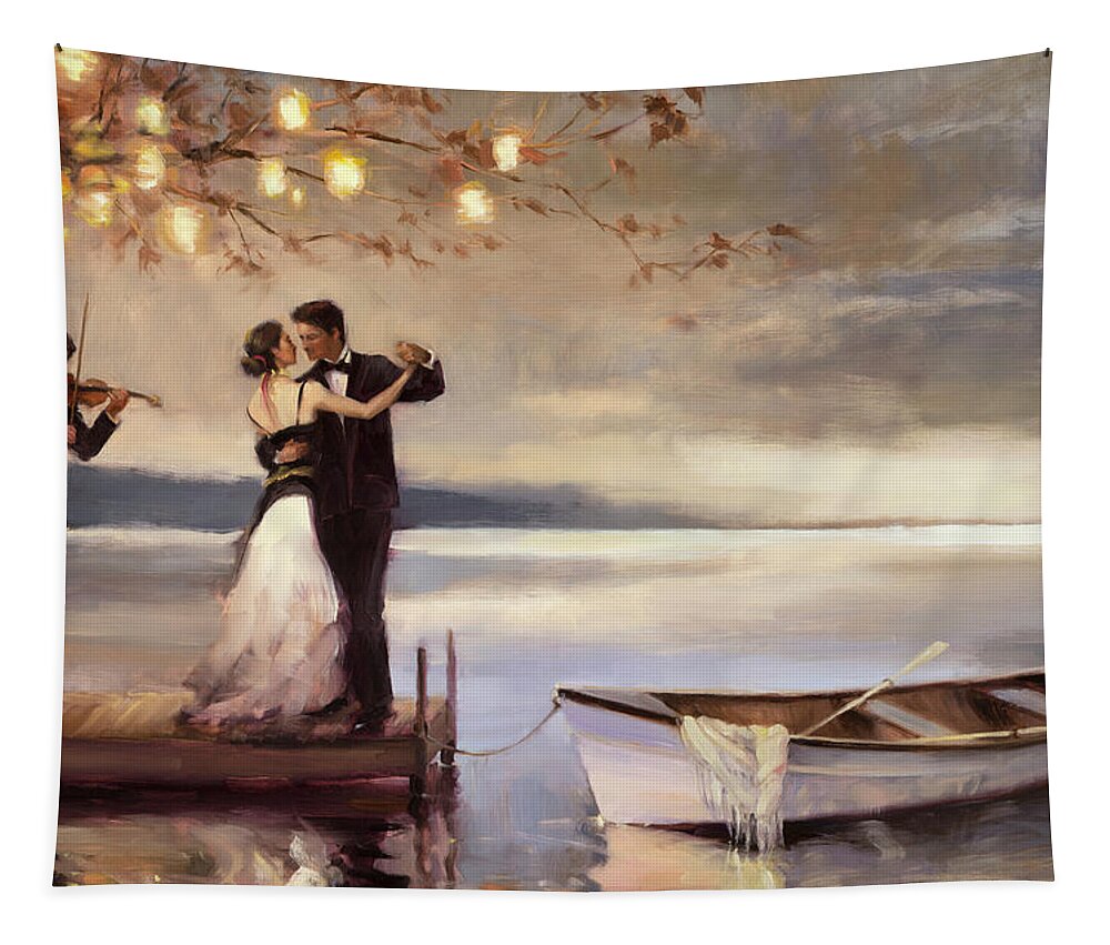 Romance Tapestry featuring the painting Twilight Romance by Steve Henderson