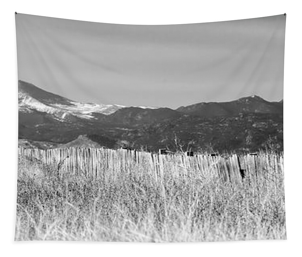Black Tapestry featuring the photograph Twin Peaks Rustic Fence by James BO Insogna