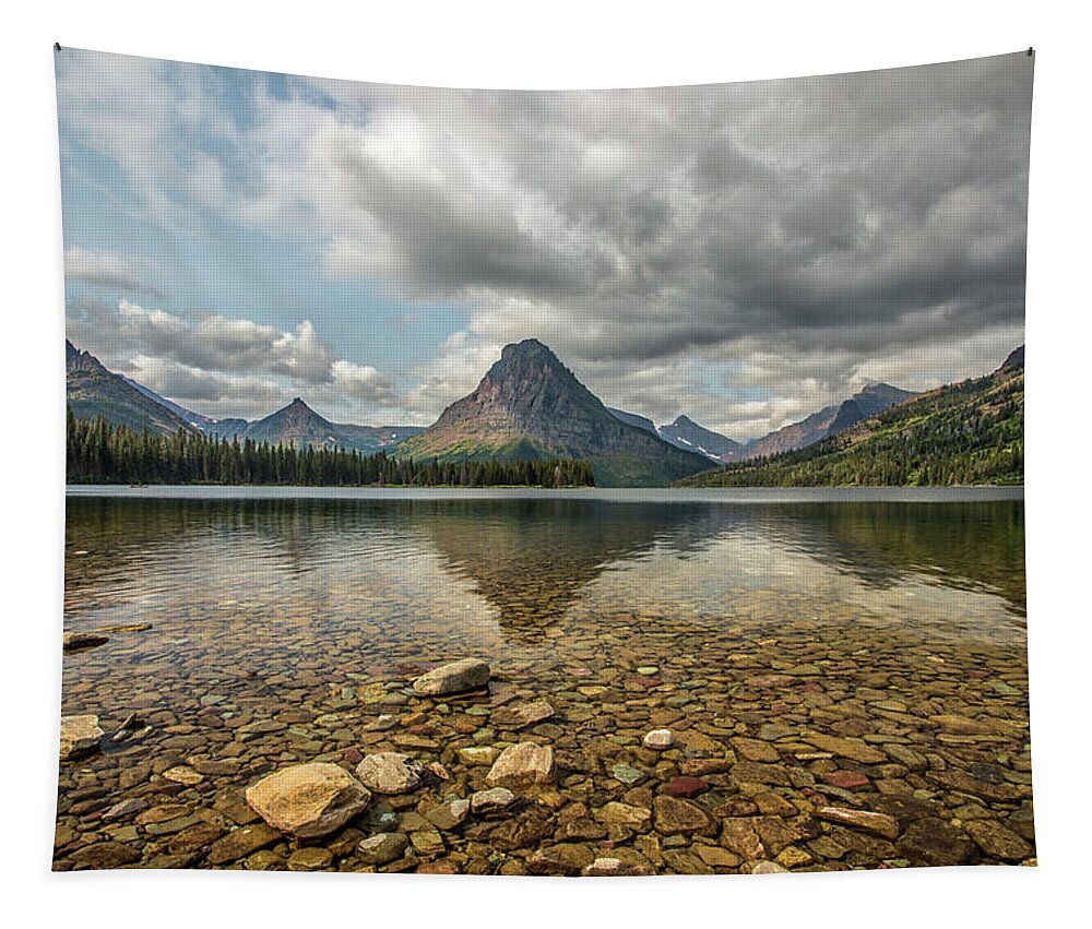 Glacier Tapestry featuring the photograph Two Medicine Lake by Peter Tellone