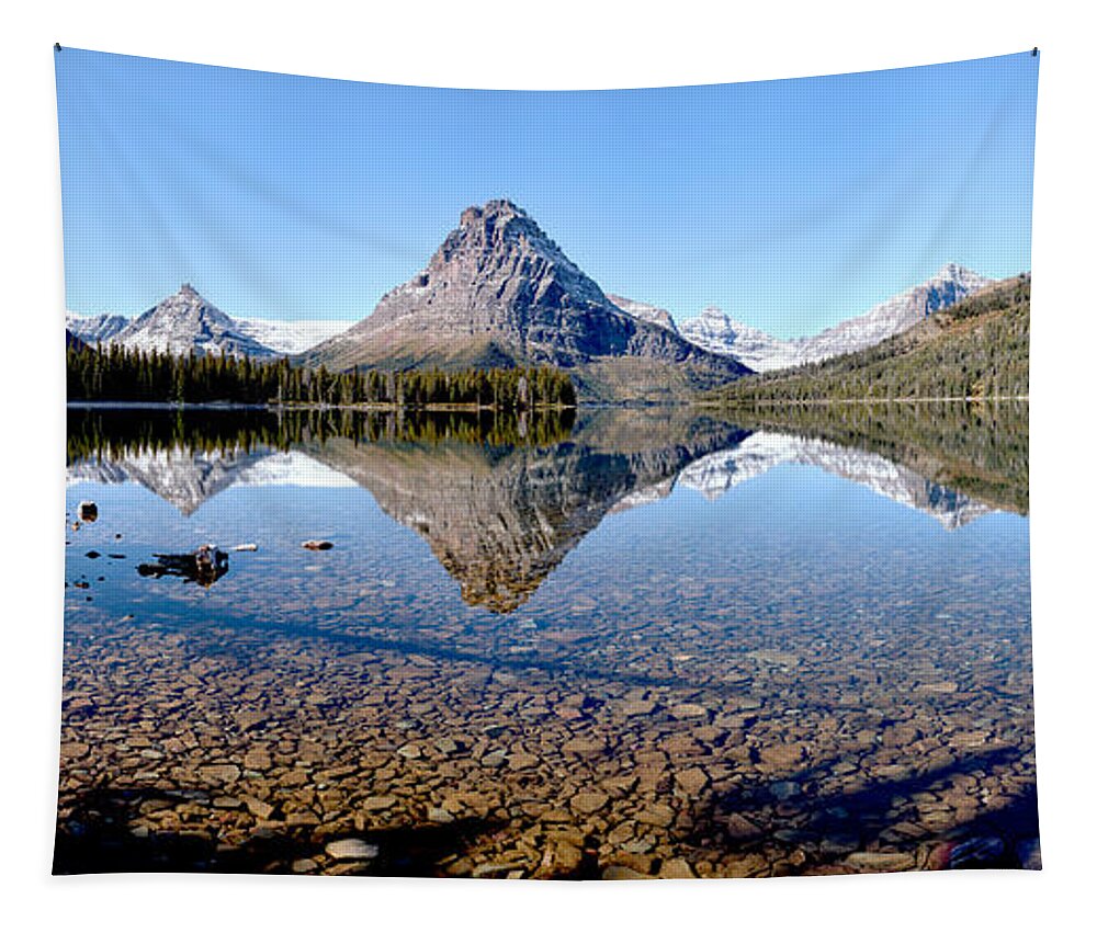  Tapestry featuring the photograph Two Medicine Pano by Adam Jewell