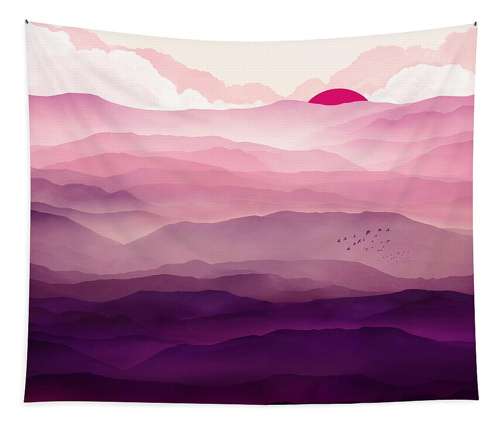 Violet Tapestry featuring the digital art Ultraviolet Day by Spacefrog Designs