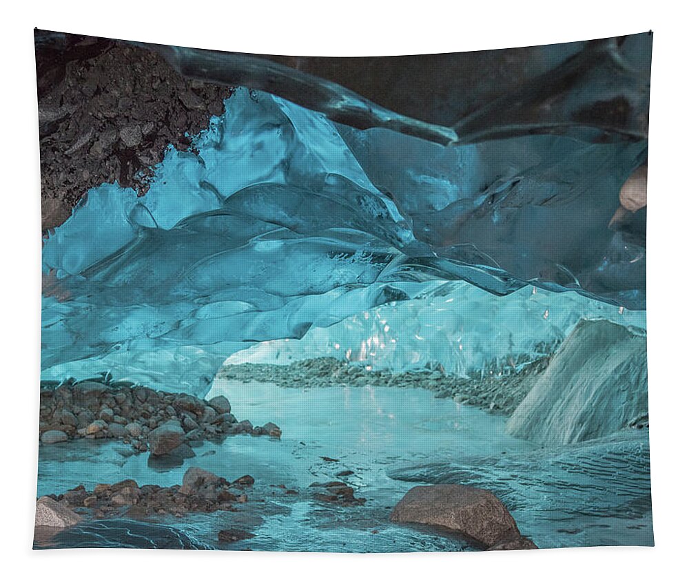 Ice Caves Tapestry featuring the photograph Under The Glacier by David Kirby