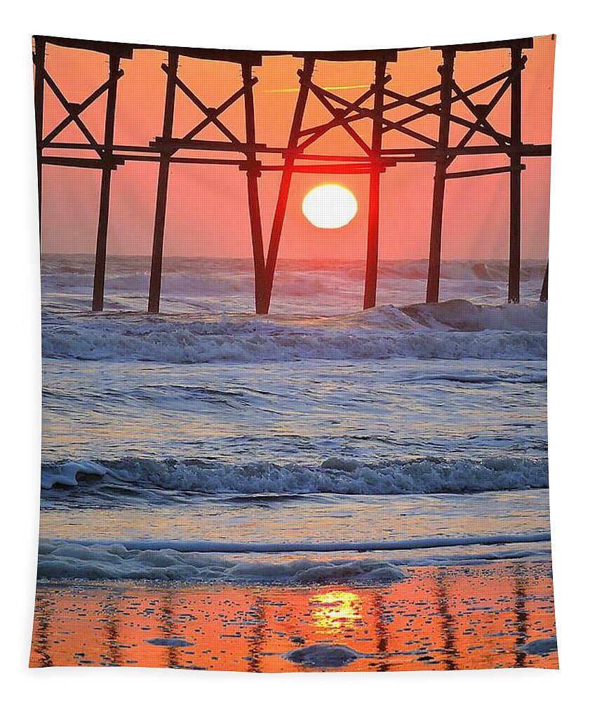 Art Tapestry featuring the photograph Under The Pier - Sunset by Shelia Kempf