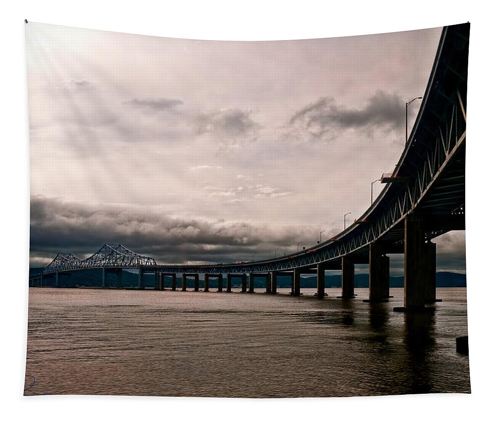 New York Tapestry featuring the photograph Under the Tappan Zee by S Paul Sahm