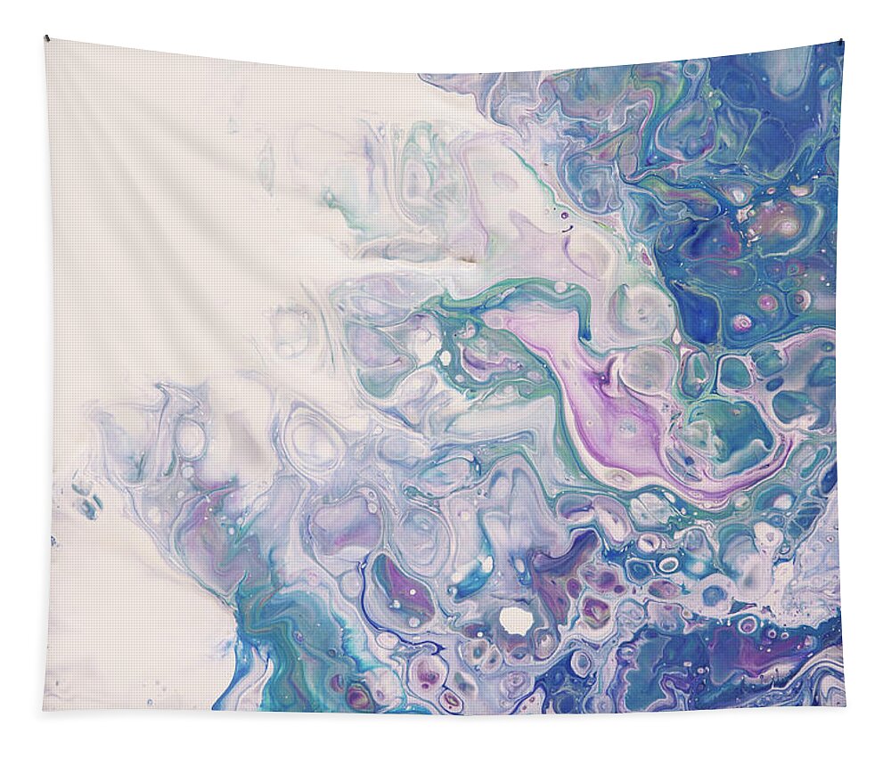 Jenny Rainbow Fine Art Photography Tapestry featuring the photograph Underwater Worlds Fragment 5. Abstract Fluid Acrylic Painting by Jenny Rainbow
