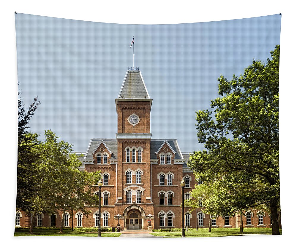 Buckeyes Tapestry featuring the photograph University Hall Ohio State 2 by Marianne Campolongo