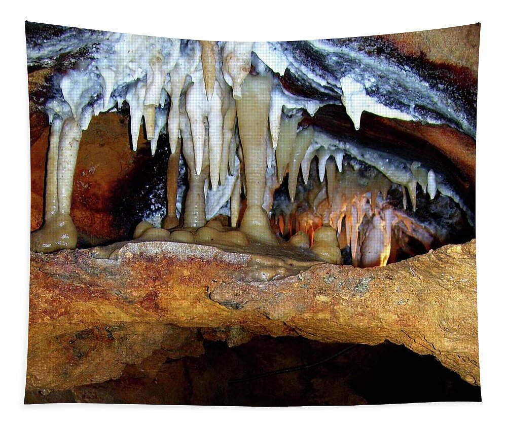 Ohio Caverns Tapestry featuring the photograph Dragon's Smile by Melinda Dare Benfield